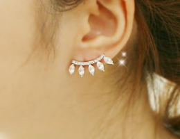Diamond Eyelash Stud Earrings